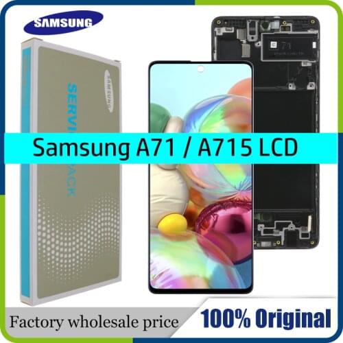 100% Original AMOLED For Samsung Galaxy A71 LCD Touch Digitizer Sensor Glass Assembly For Samsung A71 Display A715 A715F A715FD