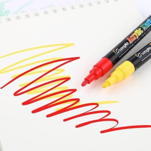 12 Colors Paint Water Based Marker Pens DIY Stone Canvas Paintings Pen 2mm