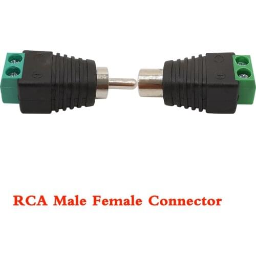 2Pcs/1Pair RCA Terminal Block Connector RCA Male Female Plug Jack to AV Screw Terminal Audio Video Camera Speaker Cable Adapter
