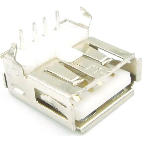 20pcs/lot USB A Type Female PCB Mount Socket Connector Right Angle 4 Pin New Original