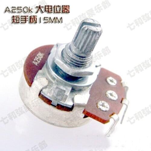 3Pc A250K Short Split shaft 15mm Guitar Pots Potentiometer For Guitar Bass Part Full Size(DWQ-A250-15)