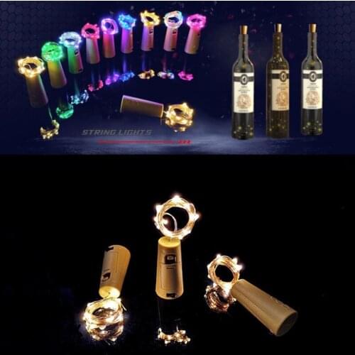 5pcs 1M 2M 3M Cork Bottle Copper Wire LED String Lights Holiday Lighting Fairy Garland for Christmas Tree Wedding DIY Decoration