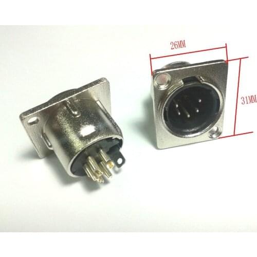 50PCS 5pin MALE XLR Chassis Mounted Socket panel for DMX intercom headset