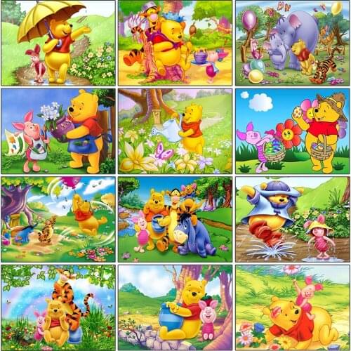 Disney Full Square Drill Embroide 5D Diamond Painting "Friends Of Winnie The Pooh" Diamond Embroidered Mosaic Home Decoration