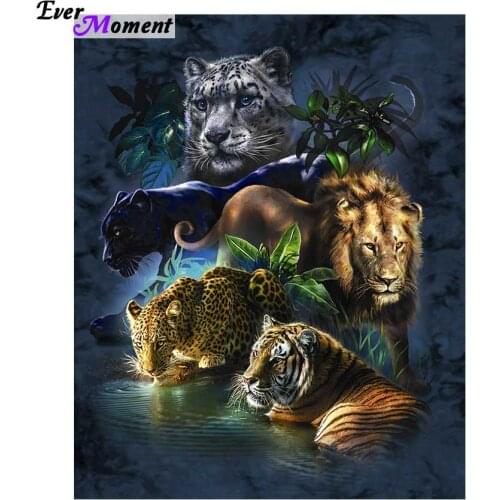 Diamond Painting Cross Stitch Diy Diamond Embroidery Big Cat Prowess Full Square Diamond Mosaic Beads Pasted Needlework ASF562