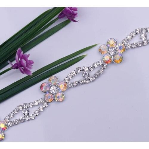 Free Shipping 5yards Rhinestone Chain Bridal Sash Rhinestone Applique, Wedding Applique,Rhinestone Trimming LSRT022