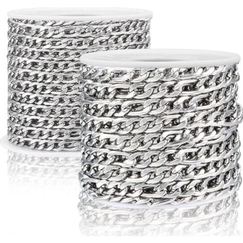 Width 3.8mm 5mm Stainless Steel NK 3:1 Chain Necklace Findings For DIY Jewelry Making Phone Key chains Bracelet Wholesale 1M