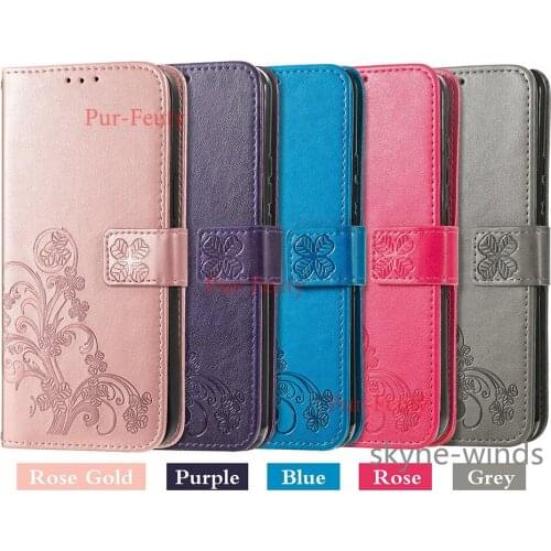 Lucky Clover embossing case For Umidigi A9 Pro magnetic flip wallet clip stand phone holder cover for Umidigi A9Pro coque fundas