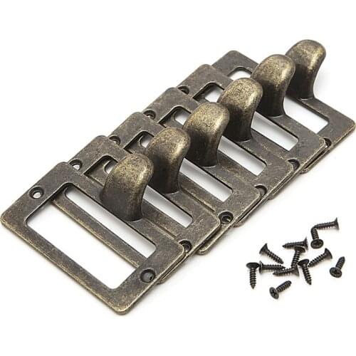 D0AC 6x Handle File Name Card Cabinet Label Holder Antique Brass Drawer Pull Frame