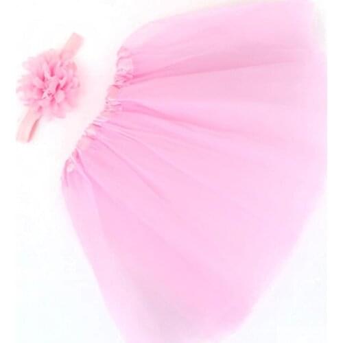 0-3M Baby Girls Tutu Skirt and Flower Headband Newborn Photography Props Princess Outfit Infant Ball Gown Prop costume K0016