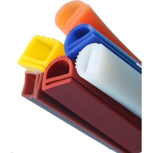 E Shape Silicone Rubber Sealing Strip Oven Door Seals High Temperature Heat Resistant Strip Gray Black Blue White Red