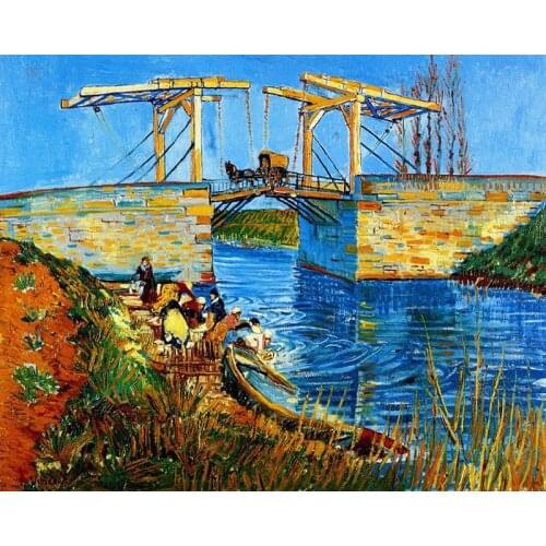 Gatyztory Frame Bridge DIY Painting By Numbers Landscape Canvas Drawing HandPainted Artwork Acrylic Paints Wall Decor Gift