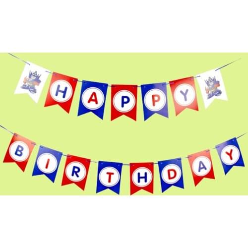 Transformer DIY Garland Happy Birthday Banner Unique Decorations for Kids baby Transformer Birthday Party Supplies