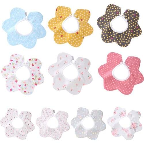 Cotton Infant Burp Cloths 360 Degrees Feeding Rotating Bibs 0-3T Baby Bibs Cute Print Toddler Baby Waterproof Saliva Towel wf