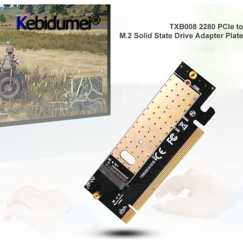 Kebidumei M.2 NVMe SSD NGFF TO PCIE 3.0 X16 X4 Adapter M Key Interface Expansion Card Full Speed Support 2230 To 2280 SSD