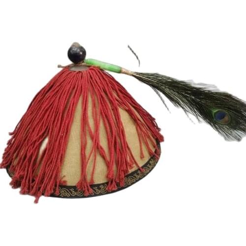 China Old Beijing Old Goods Of Old Chinese Court Military Attache Hat And Jade Jade Hat Ling