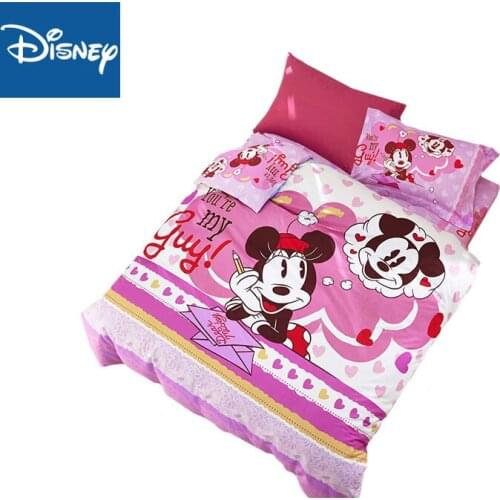Mickey and minnie mouse bedding set for children bedroom decoration twin size comforter covers full bedspread bed sheet 4pcs new