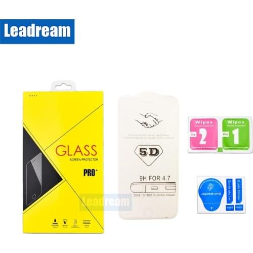 Leadream Free DHL 100Pcs 5D Clear Curved edge Tempered Glass for iPhone X XR XS MAX 6 6s 7 8 Plus Screen protector with package