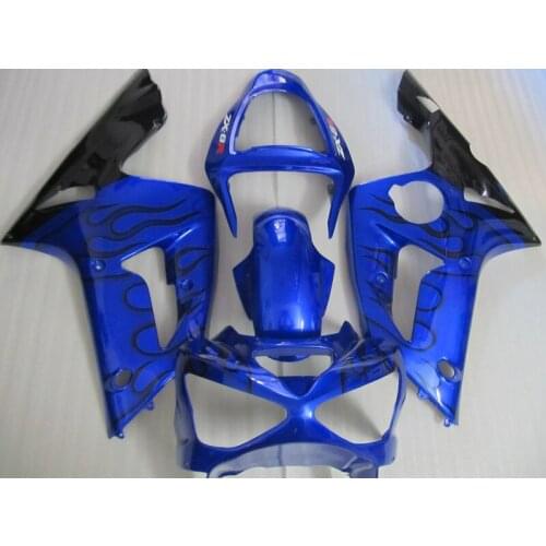 Injection mold free 7 gifts fairing kit for Kawasaki Ninja ZX6R 03 04 black flames black fairings set ZX6R 2003 2004 OT27