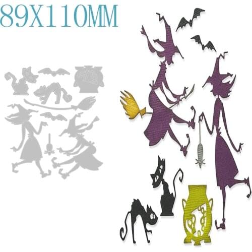 Halloween Witch Metal Cutting Dies DIY Scrapbooking Photo Album Paper Card Decoration Craft Embossing Template New Arrival
