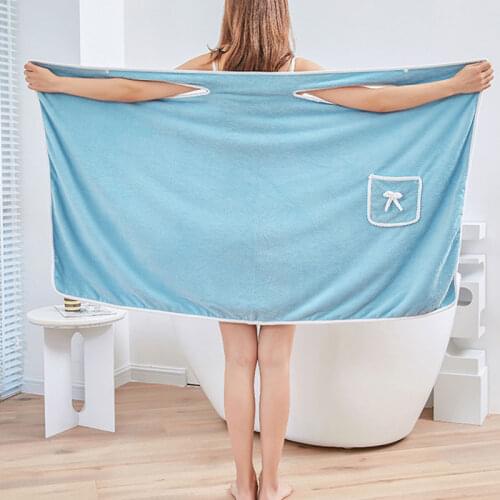 Cute Bow Knot Bath Towel Microfiber Fast Drying Soft Coral Women Robes Bath Wearable Towel Beach Spa Wash Clothing Beach Dresses