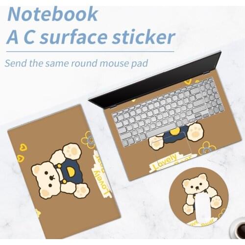 DIY Cartoon Laptop Sticker Skins Two Side Lovely Notebook Cover For 11/12/13/14/15/17 For Lenovo/HP/Acer/Dell Decorative Decal