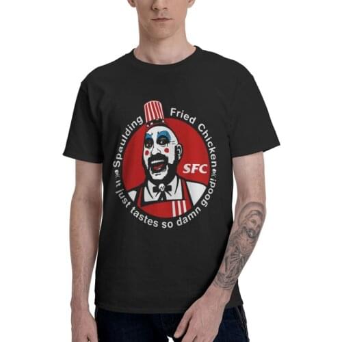 Captain Spaulding Fried Chicken And Gasoline SFC T-shirt Mens T Shirt Short Sleeve 100% Cotton House of 1000 Corpses Tshirt Tee