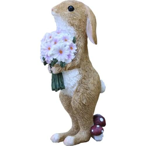 RABBIT STATUE TABLETOP SCULPTURE STATUE GARDEN HOME DECORTAION ANIMAL FIGURINE DECOR FOR LIVING ROOM FESTIVAL GIFT IDEAS