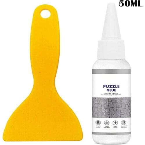 Jigsaw Puzzle Glue with Trowel Applicator Transparent Liquid Jigsaw Puzzle Fixative Glue Laminates and Preserves Adhesives