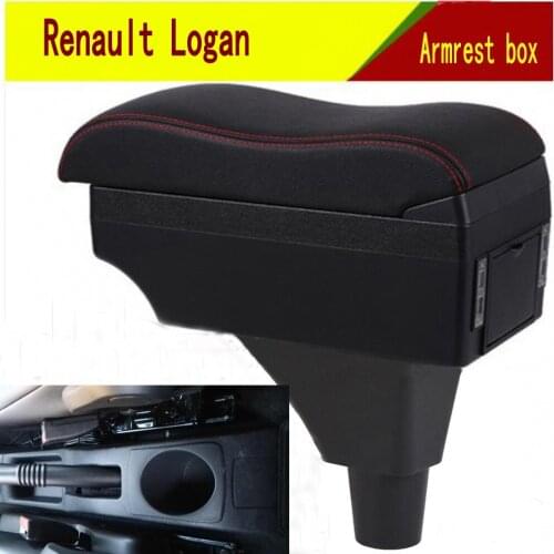 For Renault Logan armrest box central Store content Storage box armrest box USB interface