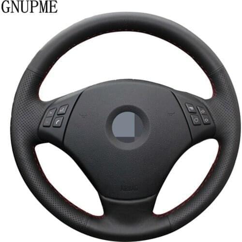 Hand-stitched Black Genuine Leather DIY Car Steering Wheel Cover for BMW E90 320 318i 320i 325i 330i 320d X1 328xi 2007