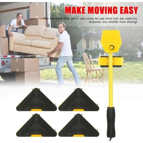 Heavy Duty Furniture Lifter W/ 4 Sliders For Easy And Safe Moving Moving Tool Shifter 5 Pack Object Mobile Tool Mover Household