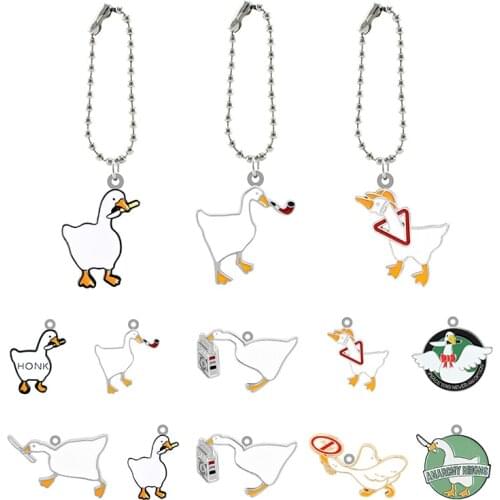 TAFREE Cartoon Character Duck Shape Funny Acrylic Doll Keychain Boys and Girls Fashion Jewelry Heat Shrinkable Keychain