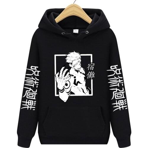 Men Spring Autumn Harajuku Jujutsu Kaisen Hoodie Hip Hop Anime Pullovers Tops Loose Long Sleeves Autumn Man Cloth