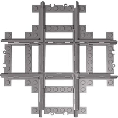 City Train Tracks Integrated Cross track/Assembled cross track Rails Station Building Blocks Compatible with lego train