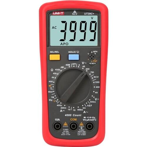 UNI-T UT39C+ AC DC Digital Multimeter NCV on/off Buzzer Digital Hold Relative Value Measurement Multimeter Unit