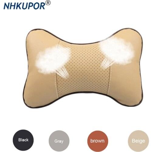 Universal Car Neck Pillows PVC Leather Breathable Mesh Auto Car Neck Rest Headrest Cushion Pillow Car Interior Accessories