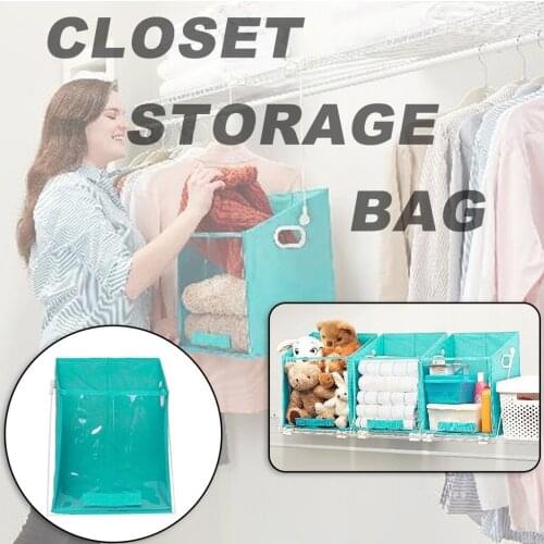 Hanger Foldable Storage Closet Bag Hanging Closet Organizer Storage Bag Clear Foldable Hanging Bag Storage Closet