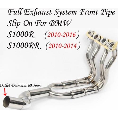 For BMW S1000R 2010-2016 S1000RR 2010-2014 S1000RR 2018 Motorcycle Muffler Exhaust Header Front Link Pipe Stainless Steel Tube
