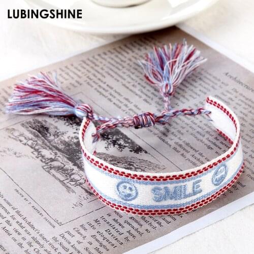 Handmade Jewelry Embroidered Color Cotton Bracelet For Women Men Woven Tassel Adjustable Friendship Bracelets Wristband Gifts