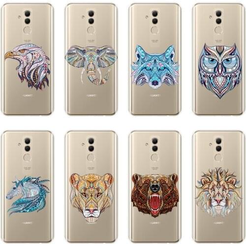 Back Cover For Huawei Mate 20 10 9 Lite Wolf Bear Lion Eagle Animal Totems Soft Silicone Phone Case For Huawei Mate 7 8 9 10 Pro