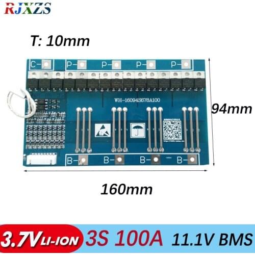 3S 100A 12.6V Li-ion BMS Battery Protection Board PCM with High Current forLithium Ion LicoO2 Limn2O4 18650 li battery