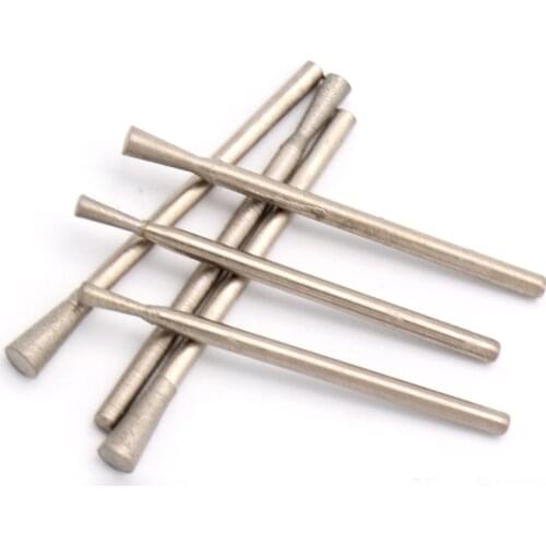10PCS 1-4mm Diamond Burr Inverted Cone Grinding Bit Point 2.35mm Shank Carving Rotary