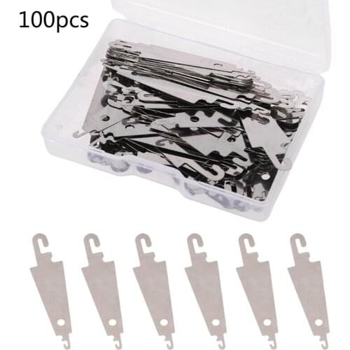 100pcs Metal Needle Threaders Embroidery Cross Stitch Threading Tools for Large Eye Needles Hand DIY Sewing
