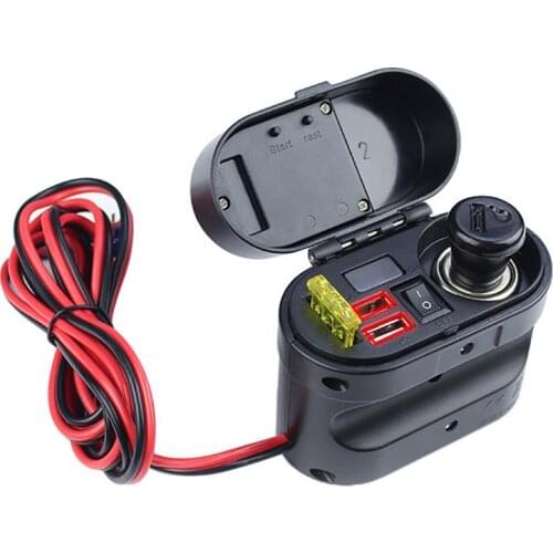 12V/24V Motorcycle USB Charger With LED Voltmeter Waterproof Cigarette Socket 3A Dual USB Power Charging for iPhone Samsung