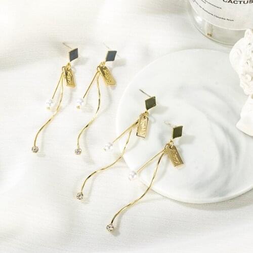 2021 Fashion Long Vintage Dangle Earrings For Women Micro-inlaid Zircon Pearl Tassel Earrings Party Accessories Birthday Gifts