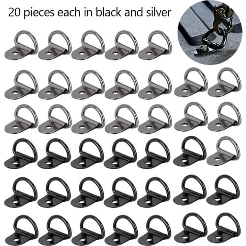 40pcs Stainless Steel Fastener Cargo Control Heavy Duty D Shape For Trailer Surface Floor Mount Hauling With Screw Tie Down Ring