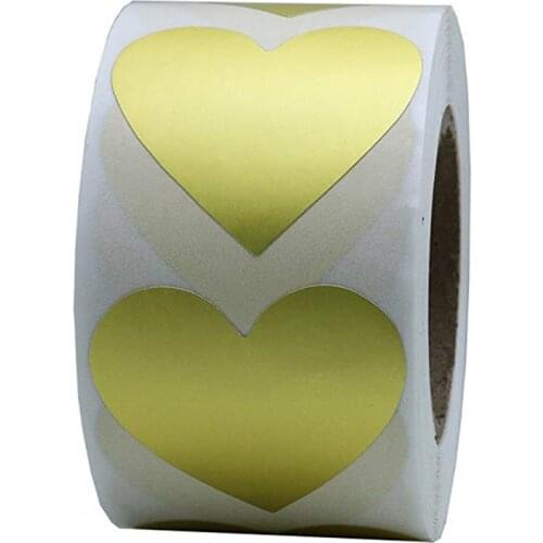 50-500pcs Heart shape of gold Stickers seal Labels stickers scrapbooking for Package and wedding decoration stationery sticker