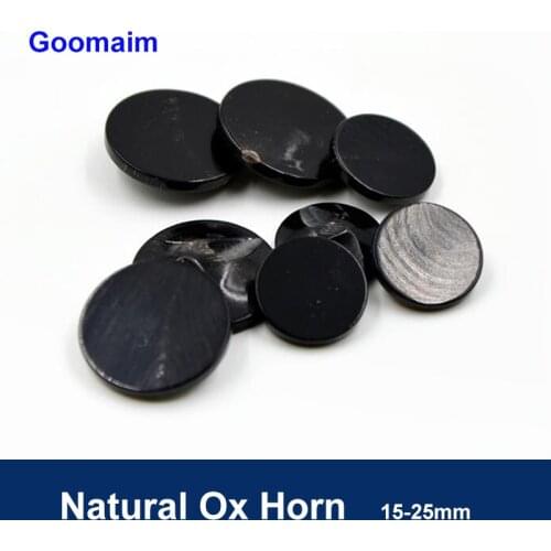 50pcs natural color holes black ox horn buttons dark eye buttons for crafts sewing decorative DIY clothes buttons