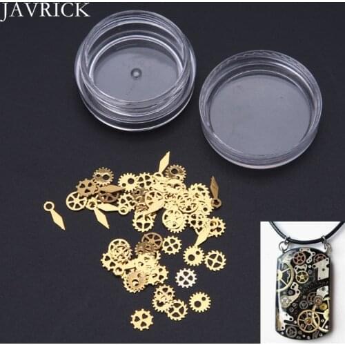 60Pcs Mixed Steampunk Cogs Gears Clock Hand Charm UV Frame Resin Jewelry Filling DIY Pendant Accessories Jewelry Making Tool